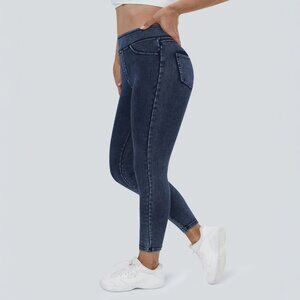 HALARA Flex High Waisted Pocket Denim Leggings Jeggings Small NWT